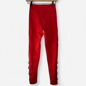 Victorias secret red lace up detail leggings